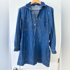 GAP Blue Denim Mini Shirt Dress
